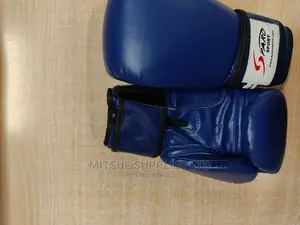 A Pair of Professional Leather Boxing Gloves 16oz Blue