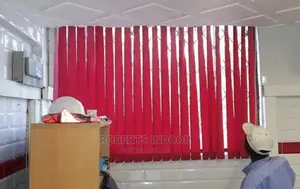 Red Vertical Office Window Blinds
