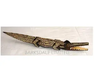 African Hand Carved Wooden Animal Crocodile Sculpture
