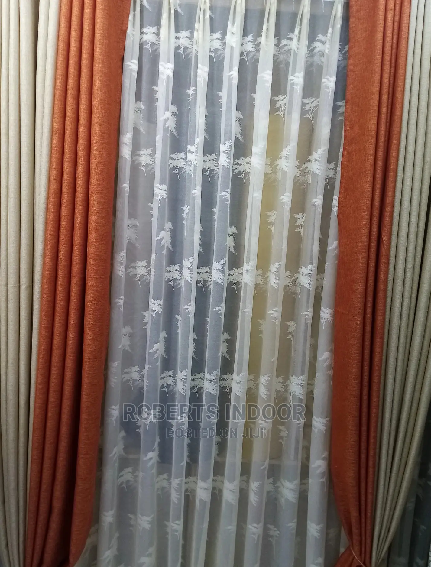 Orange Elegant House Curtain