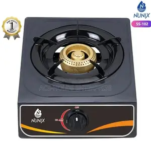 Black Stainless Steel Nunix Single Burner Gas Cooker