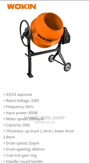Electric Concrete Mixer 200ltrs