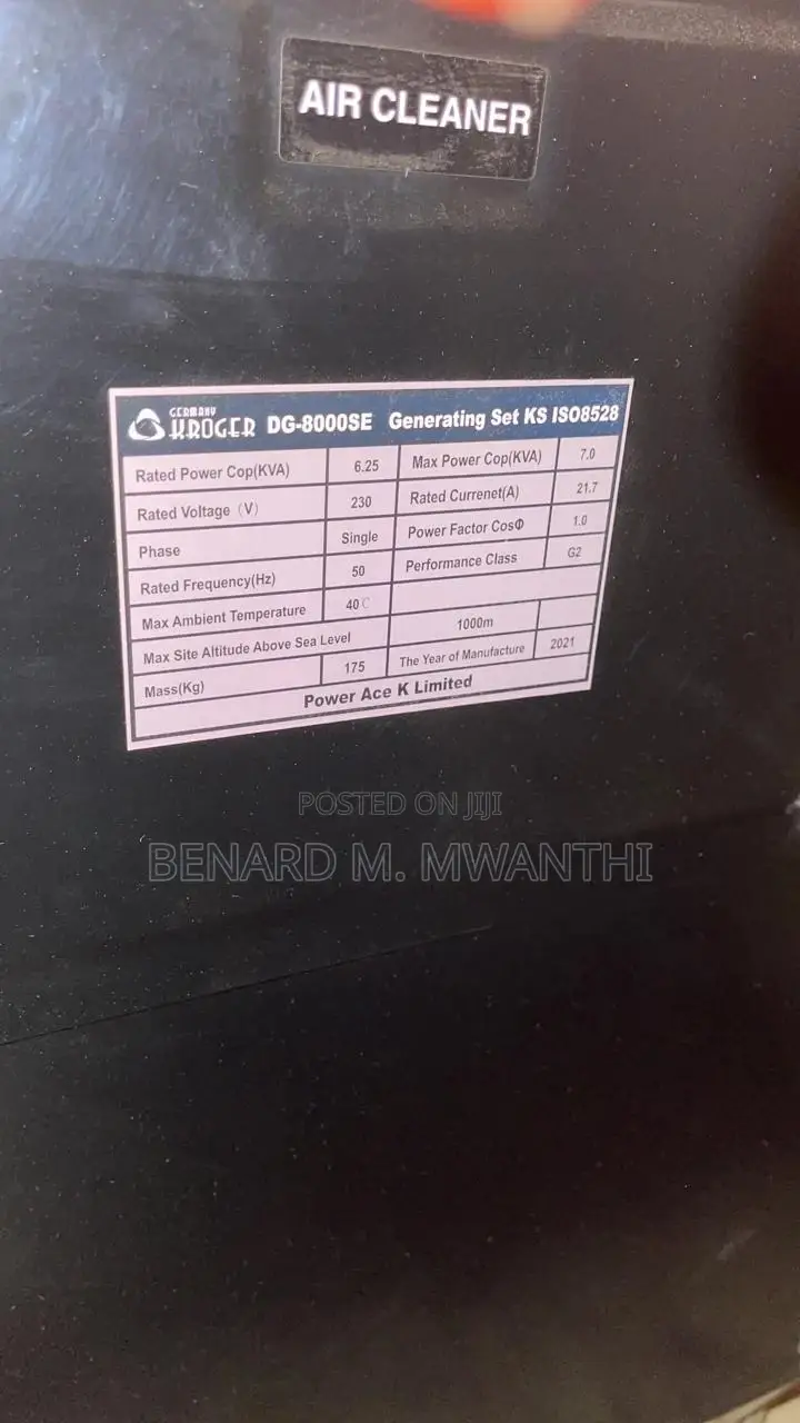 Kroger Germany Generator 7kva