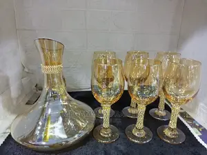 Wine Decanter/Golden Wine Decanter and Wine Glass