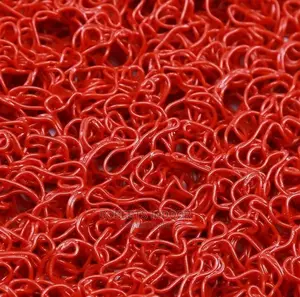 Red Sphaghetti Pvc Coil Carpet