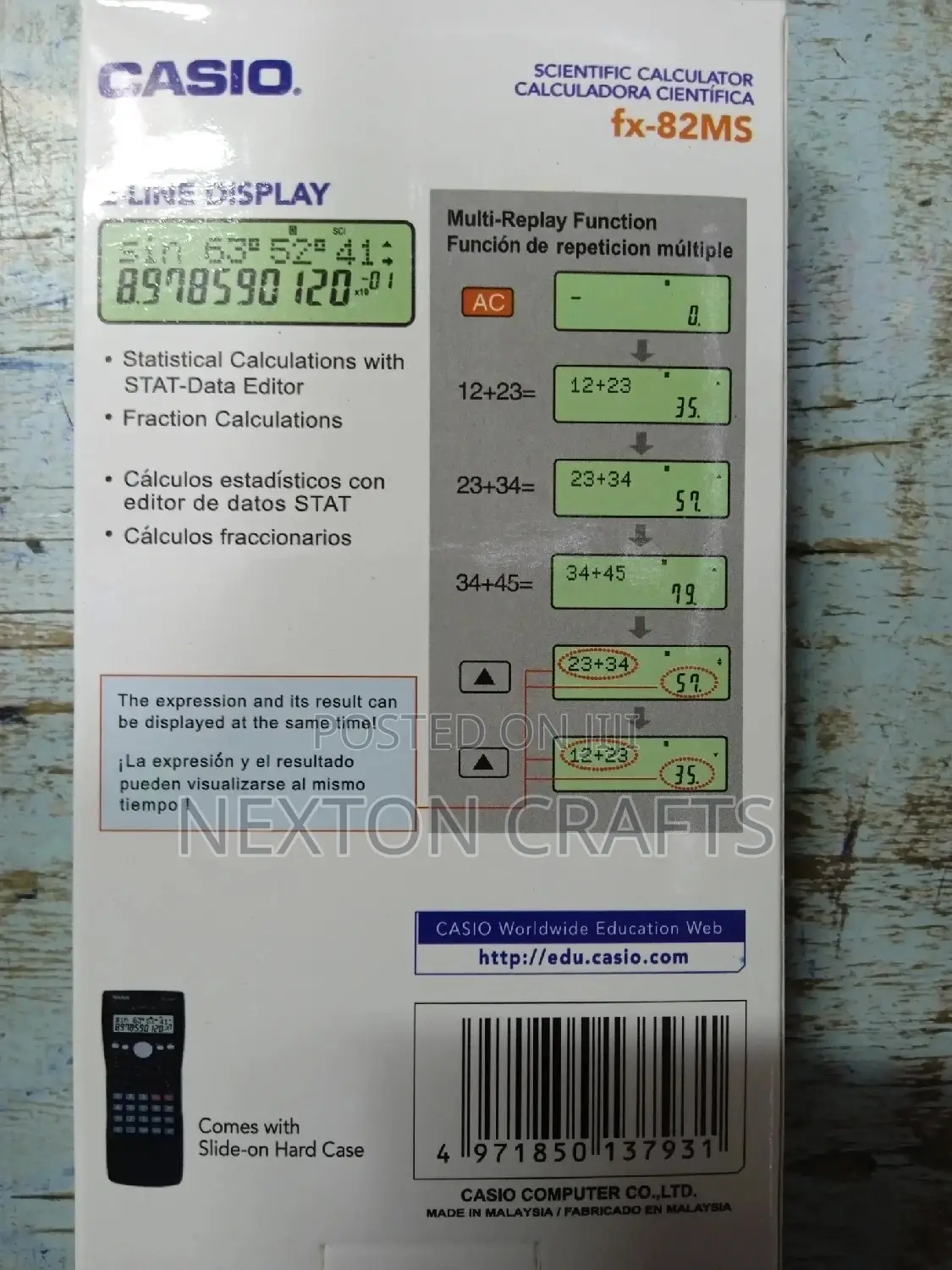 Casio Fx-82ms 2-Line Display Scientific Calculator