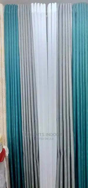Grey and Turquoise Elegant Curtains