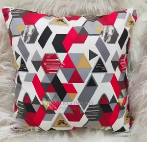 Printed Red and Black Throw Pillow