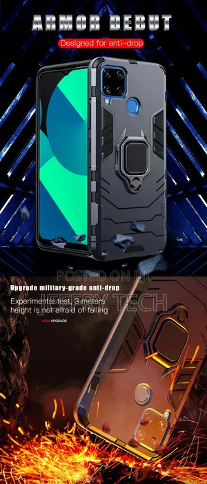 Shockproof Armor Case for Realme C15 C17 C12 C11 V5 Ring Sta
