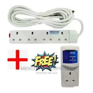 Power King King 4 Way Power Extension Cable White Plus GIFT