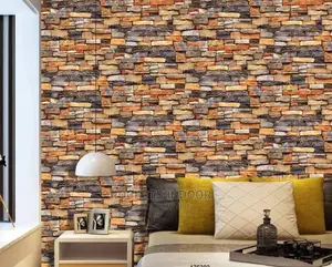 Brick Brown Elegant Wallpaper