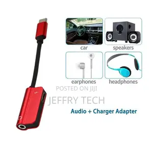 Type-C Audio AUX Converter Charger Cable Splitter Adapter W