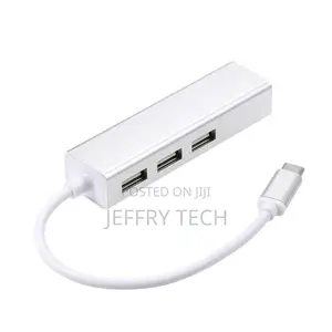 Usb 2.0 Type-C 3 Port Hub Ethernet Adapter Rj45 100mbps