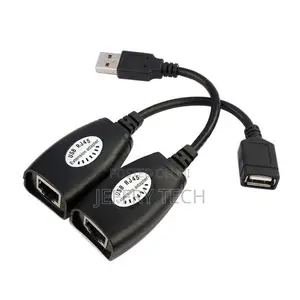 2pcs USB Male Female to CAT5 CAT6 RJ45 Lan Extender
