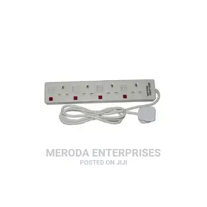 4-Way Socket Extension Cable - White