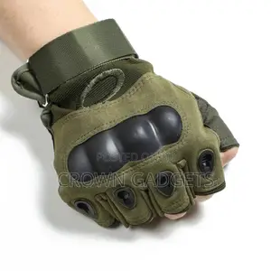 Fingerless Motorcycle Hard Knuckle Half Finger Gloves