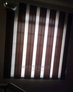 Brown and White Vertical Office Blinds