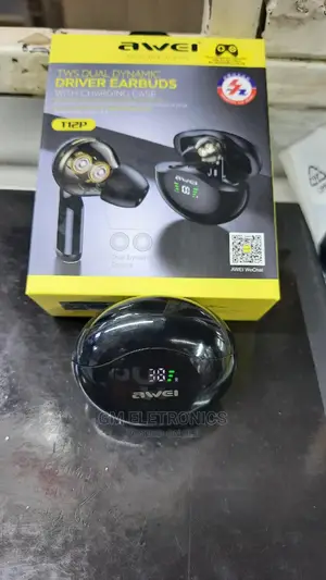 Awei Dual Dynamic Earbuds With Charging Case .