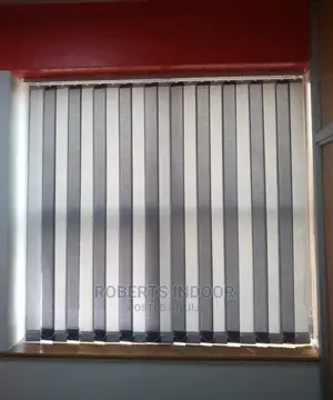 Grey and White Vertical Office Blinds