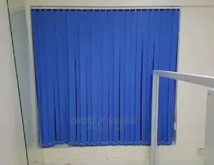 Blue Vertical Office Window Blinds