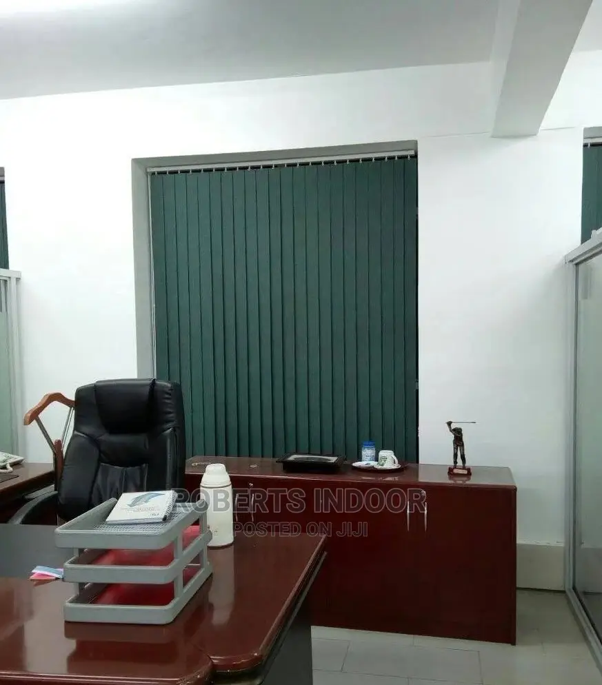 Green Vertical Office Window Blinds