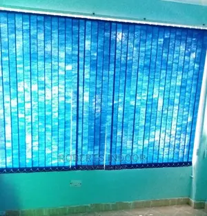 Navy Blue Vertical Office Blinds