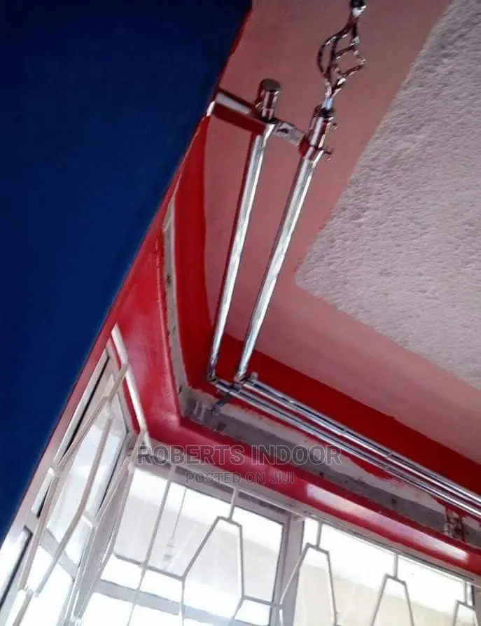 2m Silver Double Curtain Rod