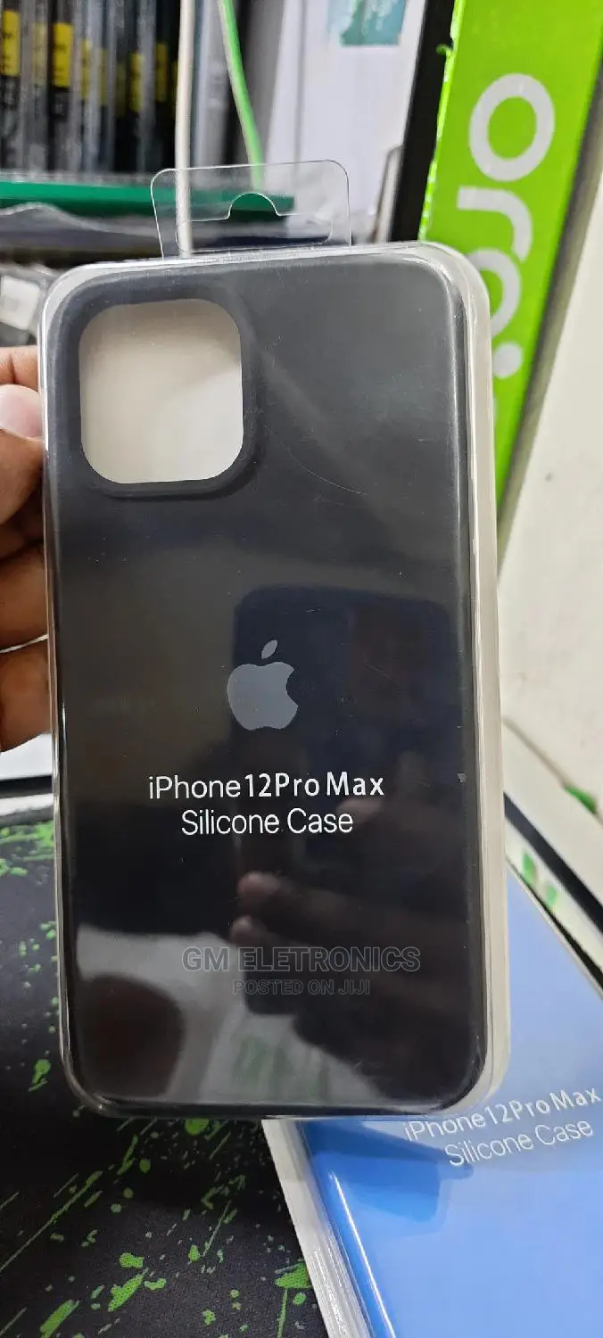 iPhone 12 Pro Max Black Silicone Case.