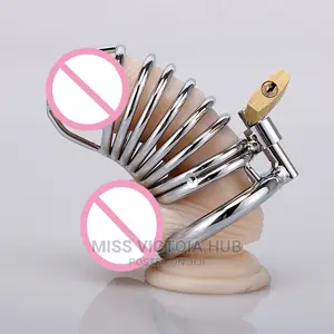 Stainless Steel Penis Lock Cage Chastity Male Adult Sex Toy