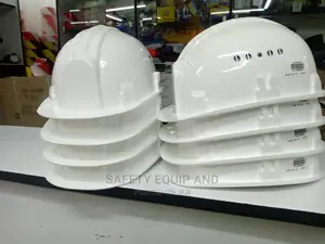 White JSP Industrial Helmets With Chin Straps