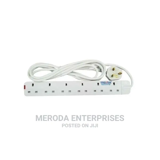 Power King 6 Way Extension Cable - White