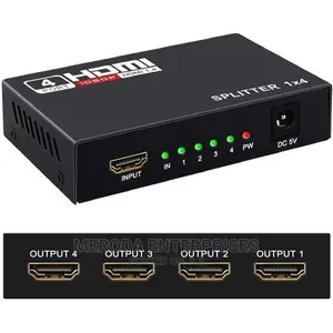 Generic HDMI Splitter Amplifier 1 in to 4 Out - Black