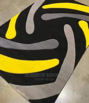 Yellow and Black Elegant Paris Carpet
