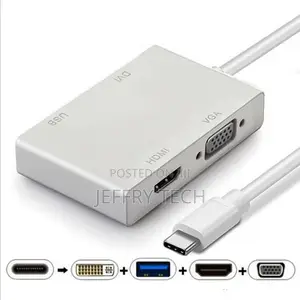 Generic Type-C to Hdmi+Vga+Dvi+Usb3.0 Four-In-One Converter