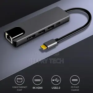 5 in 1 USB-C Adapter Dock Hub USB Type-C PD HDMI 4K 2x USB E