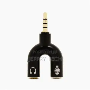 Adaptor Splitter 3.5mm Stereo Audio Jack Headphone With Mic
