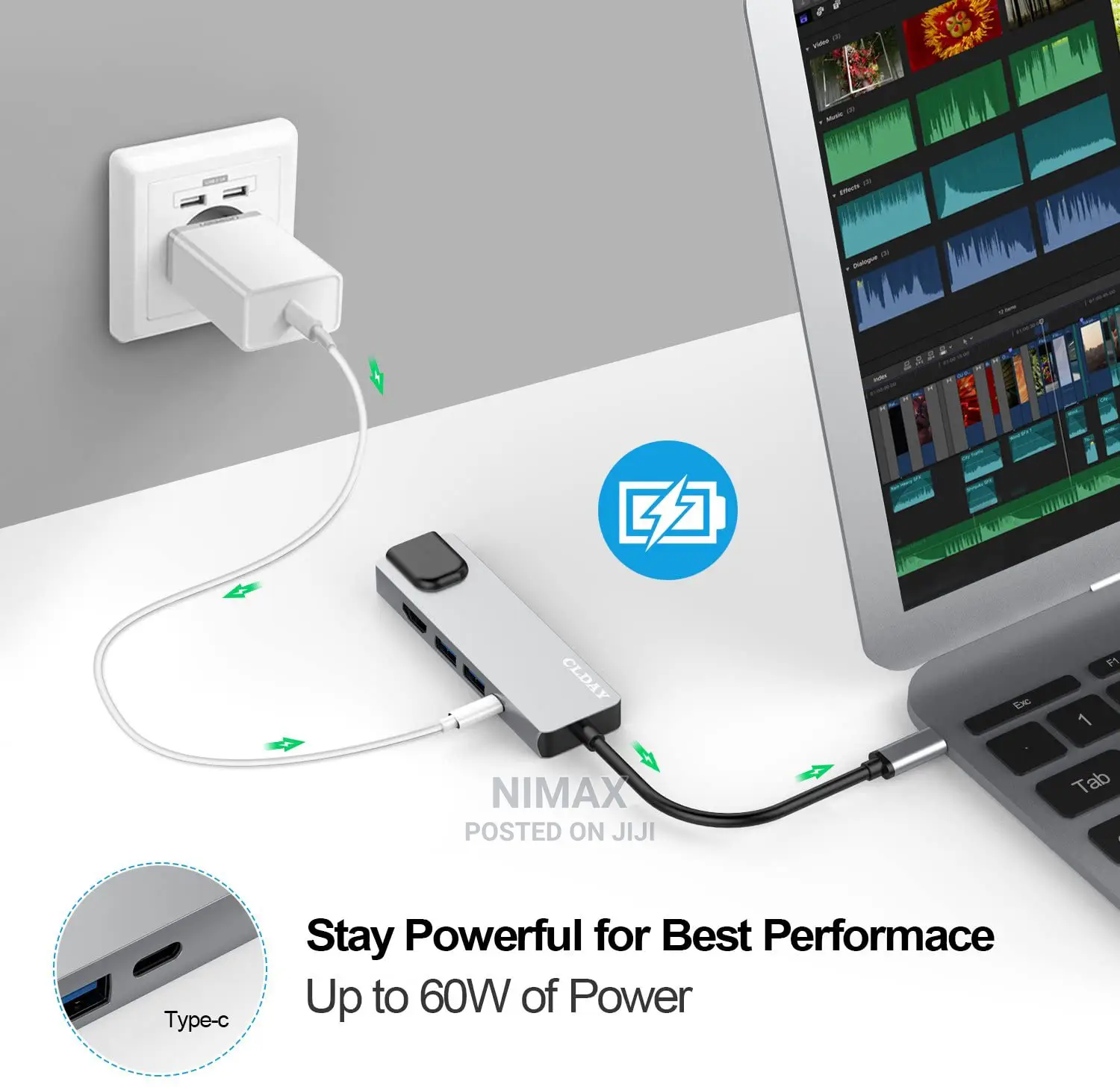 USB C Hub Multiport Adapter, 5-In-1