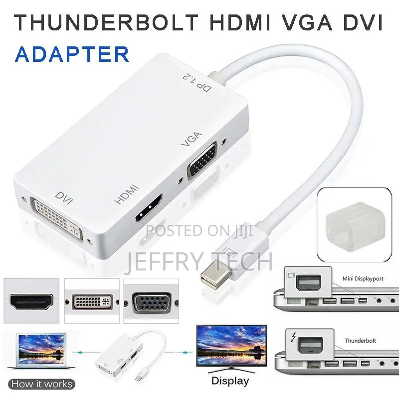 Mini Display Port DP Thunderbolt to HDMI VGA DVI Adapter For