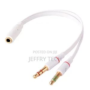 3.5mm Female to 2 Male Y Splitter Aux Audio Cable PC Headpho