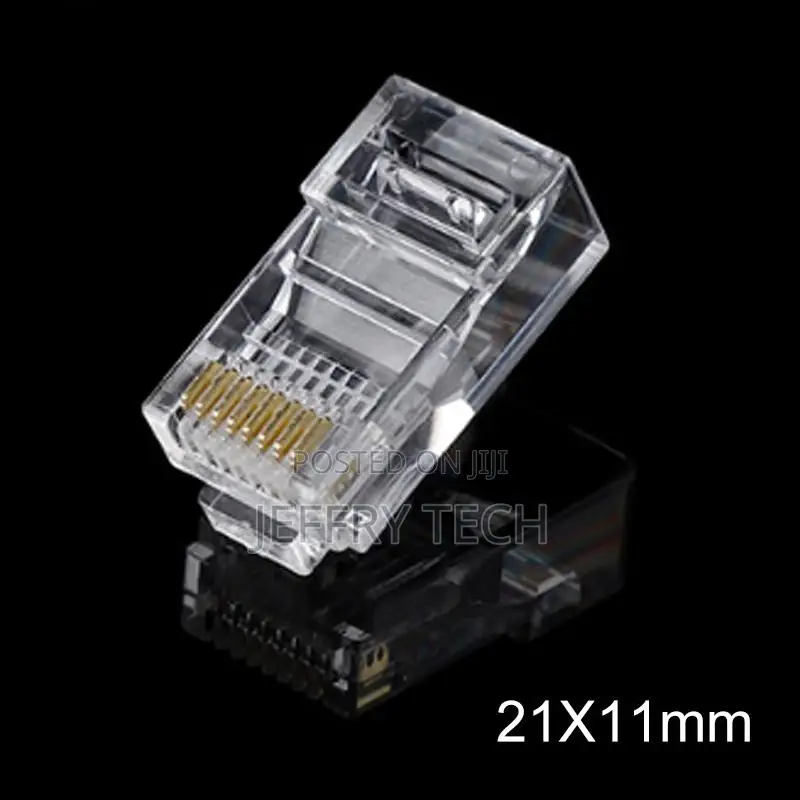 100X RJ45 Network LAN Cat6 Patch Cable Crimp Plug Gold-Plate