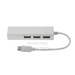 Type-C USB-C to 3 Port USB 2.0 RJ45 Hub Ethernet Network LAN