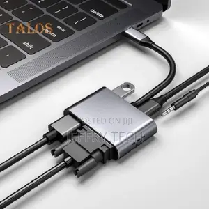 5-In-1 Type-C to VGA PD USB3.0 Interface HUB Adapter Laptop