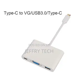 USB C to VGA Adapter 3-In-1 Multiport USB Type C Video Conve