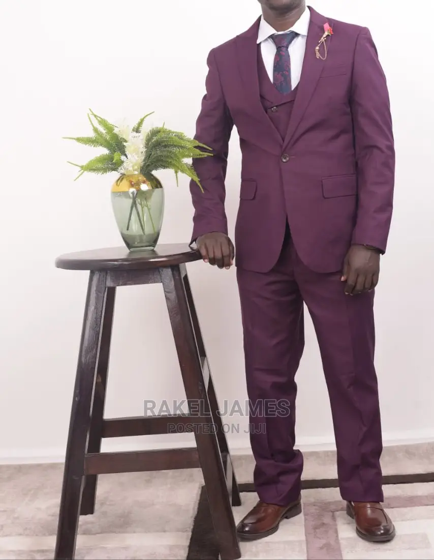 Maroon 3pc Suit