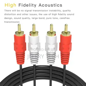 15 Meter Gold Plated Rca Audio Cable 2 Rca Male to 2 Rca Mal