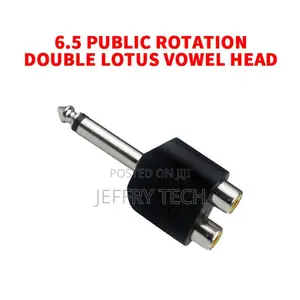 6.5mm Turn Double Lotus Adapter for Microphone Guitar Microp