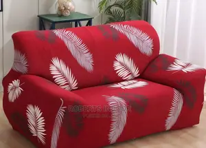 Featherly Red Printed Sofa Cover
