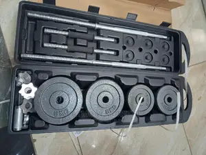 50kg Cast Iron Barbell and Dumbbells' Set With Casing