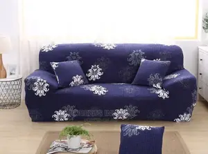 Blue Flowered Elegant Sofa Cover