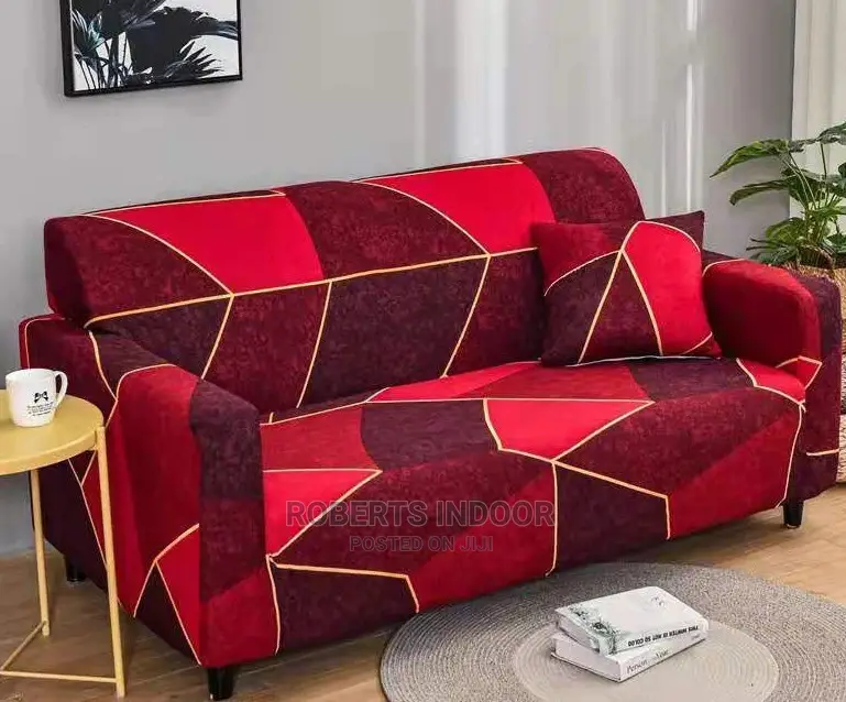 Printed Red Elegant Sofa Cover